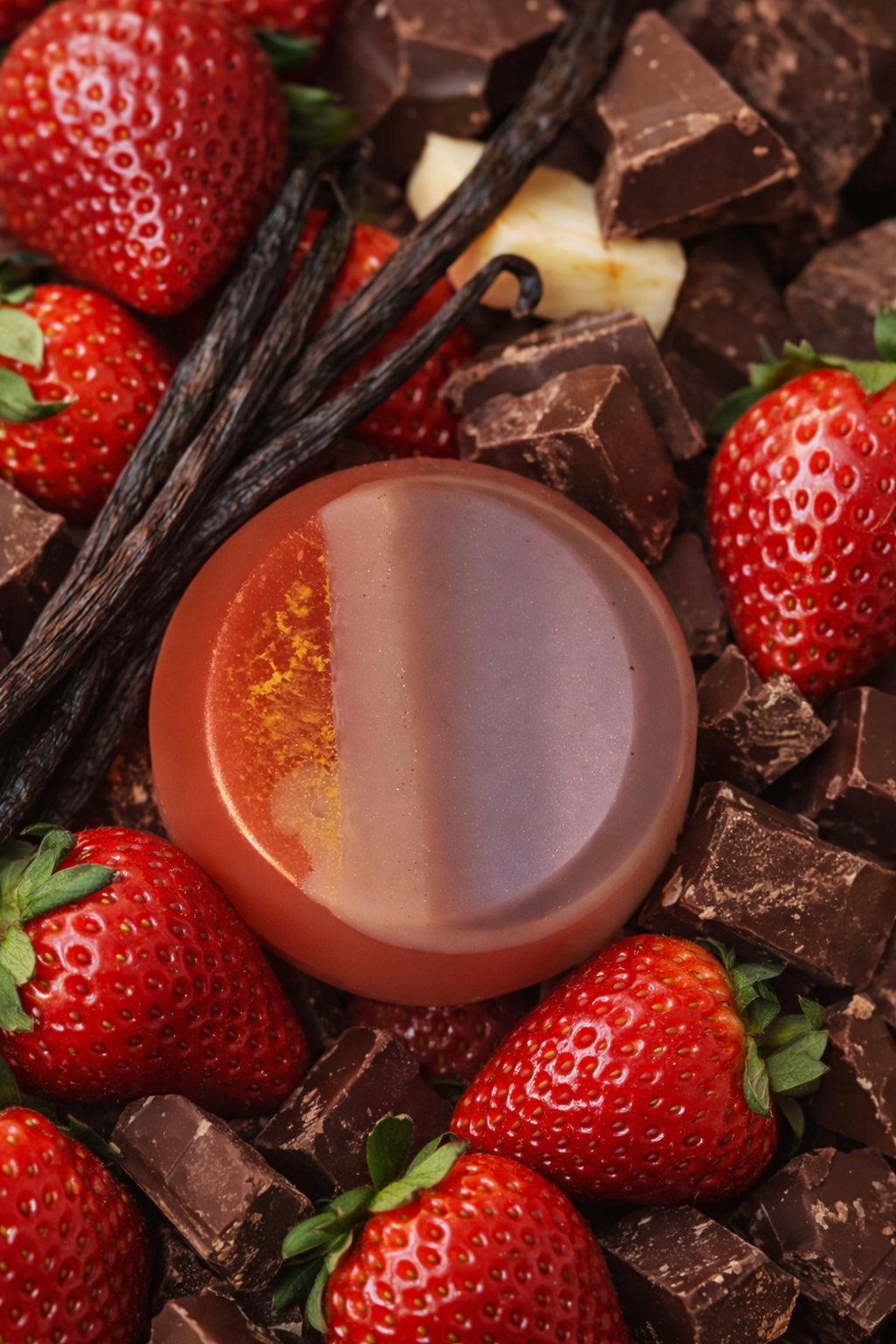 Jabón Artesanal de Fresa, Vainilla y Chocolate – Aroma Dulce y Cremoso