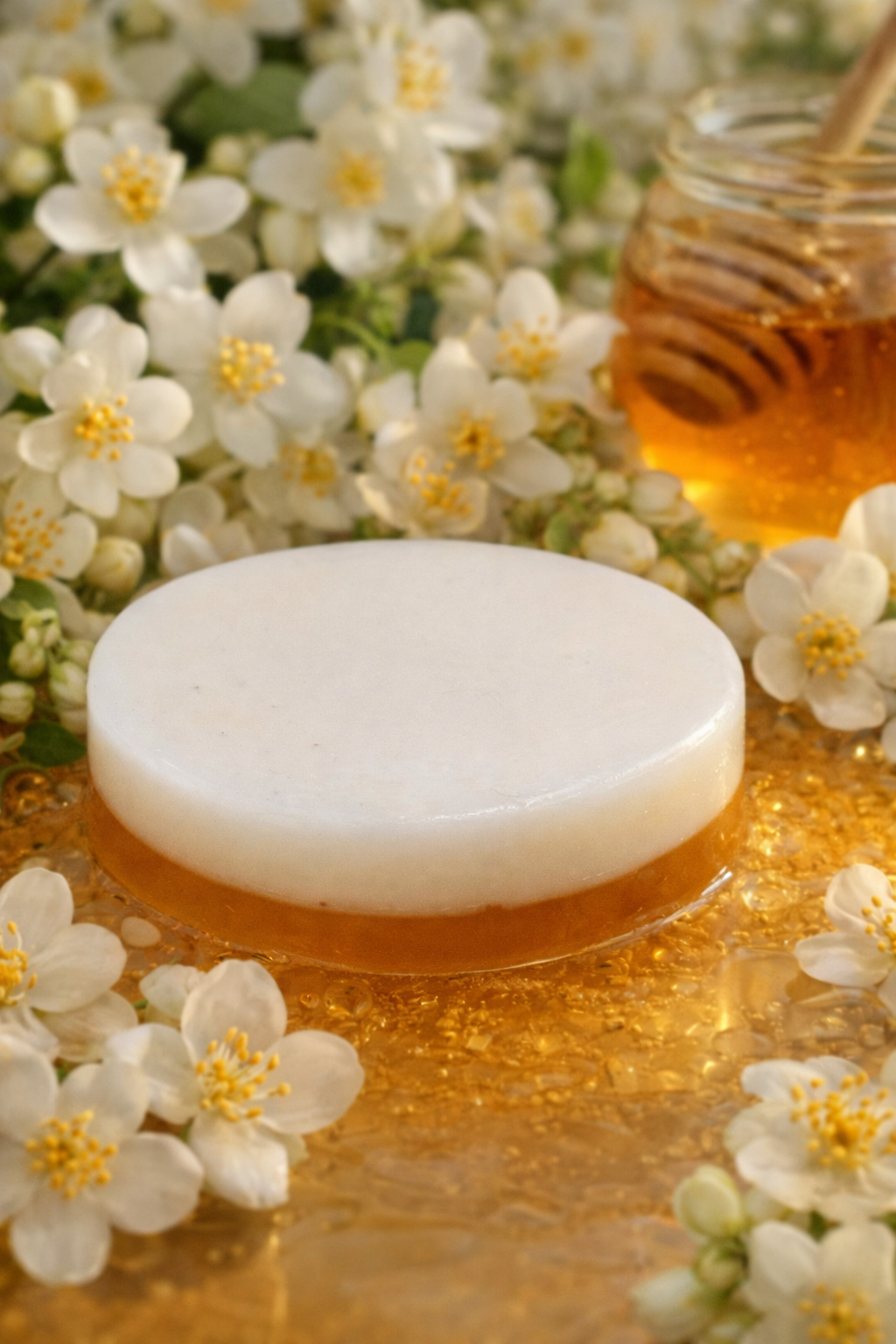 Jabón Artesanal de Jazmín y Miel – Aroma Floral y Suave