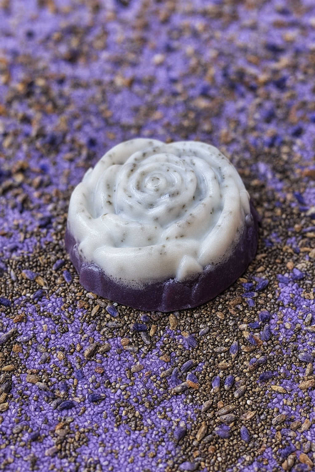 Jabón Rosa de Lavanda y Semillas Artesanal | Hecho a Mano